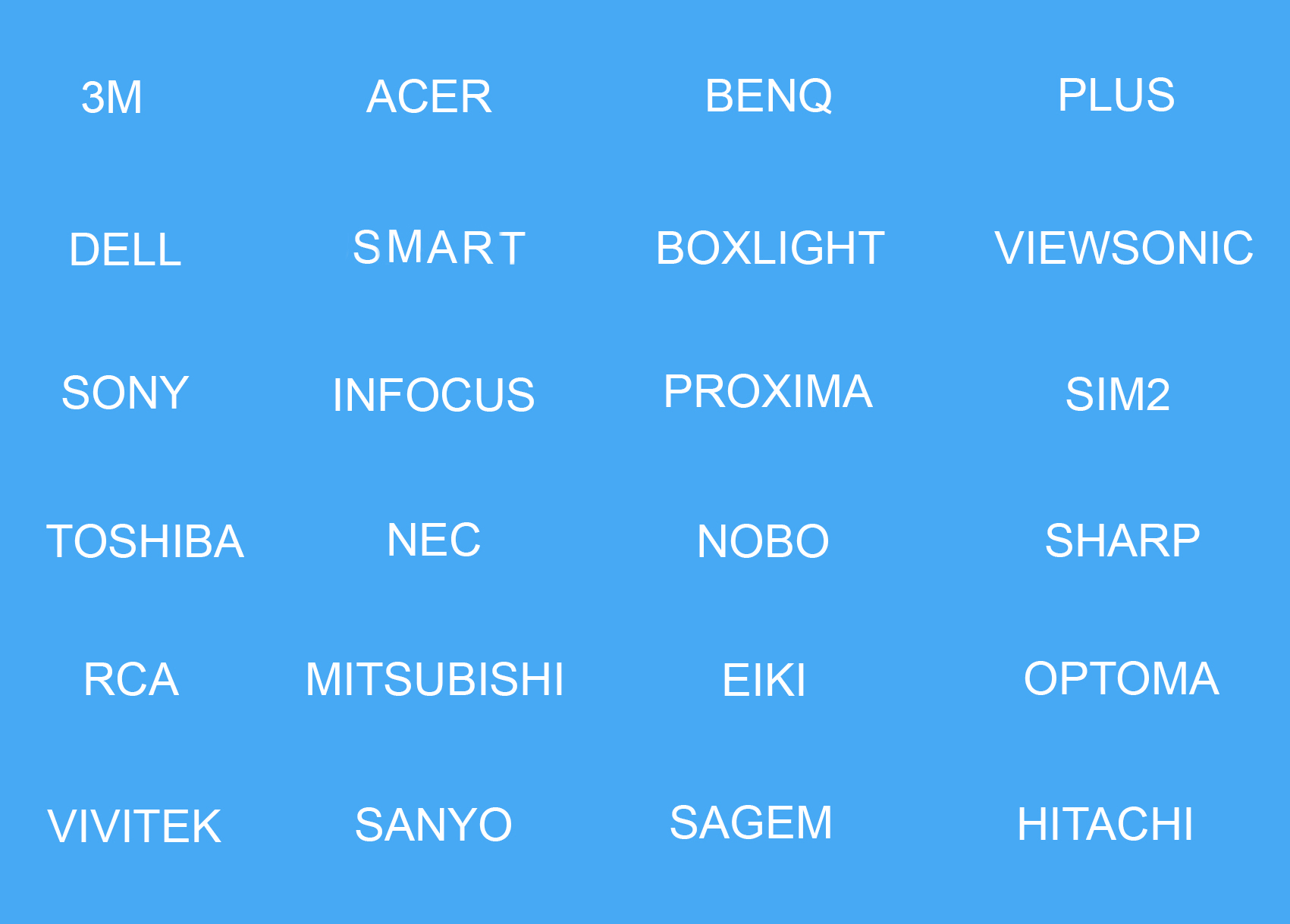 Tableau des principales marques de vidéoprojecteur